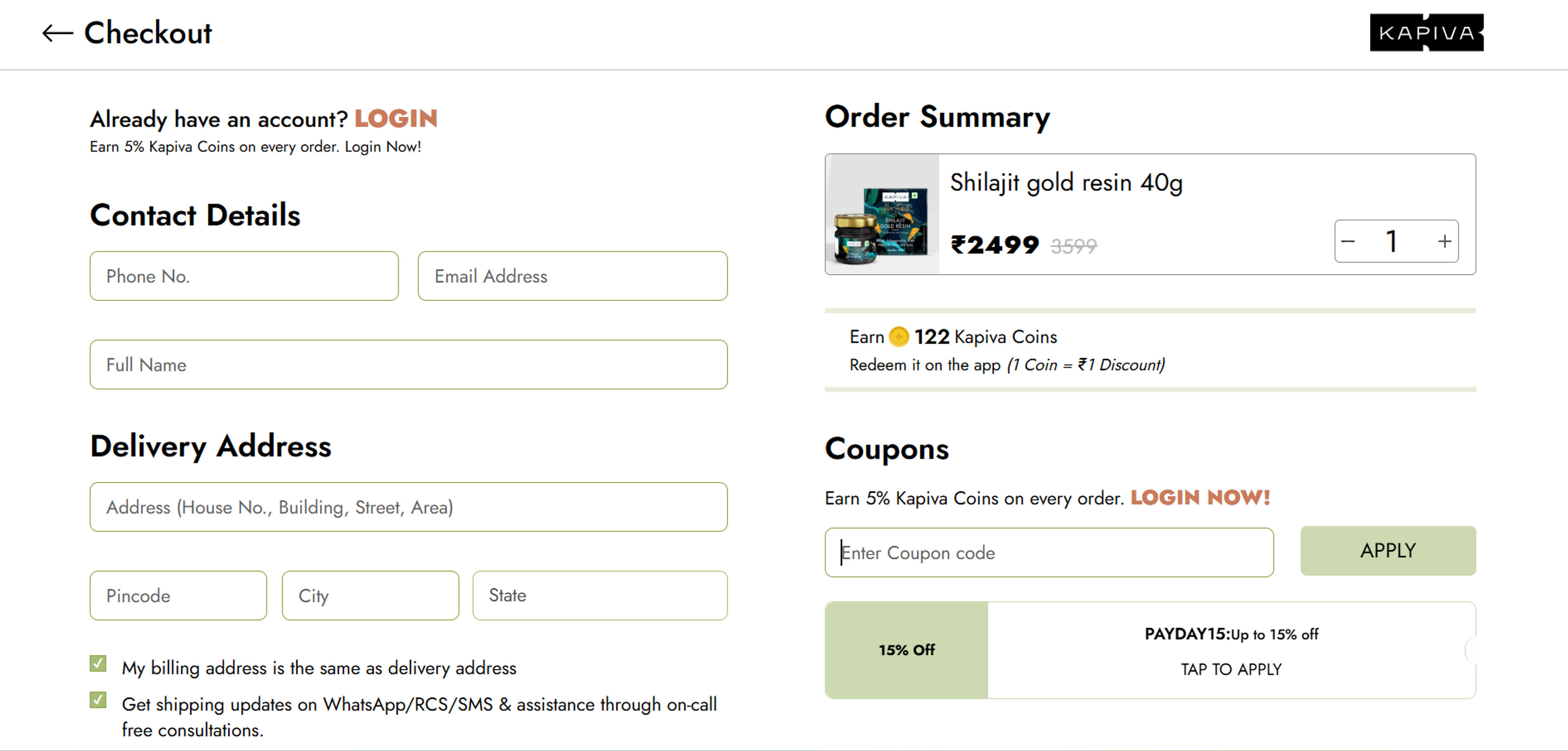 How to use coupon for Kapiva