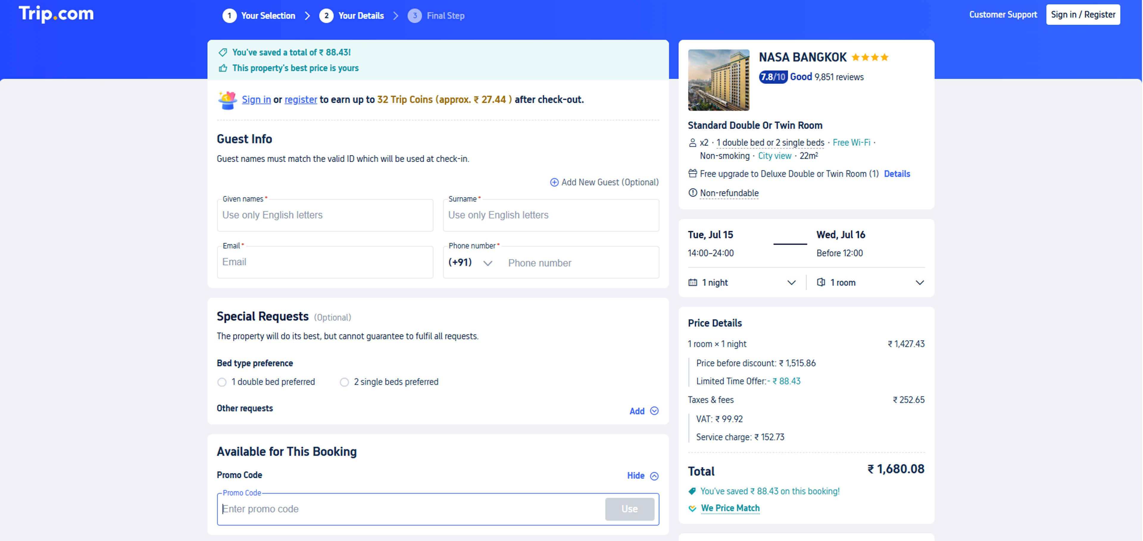How to use coupon for Trip.com