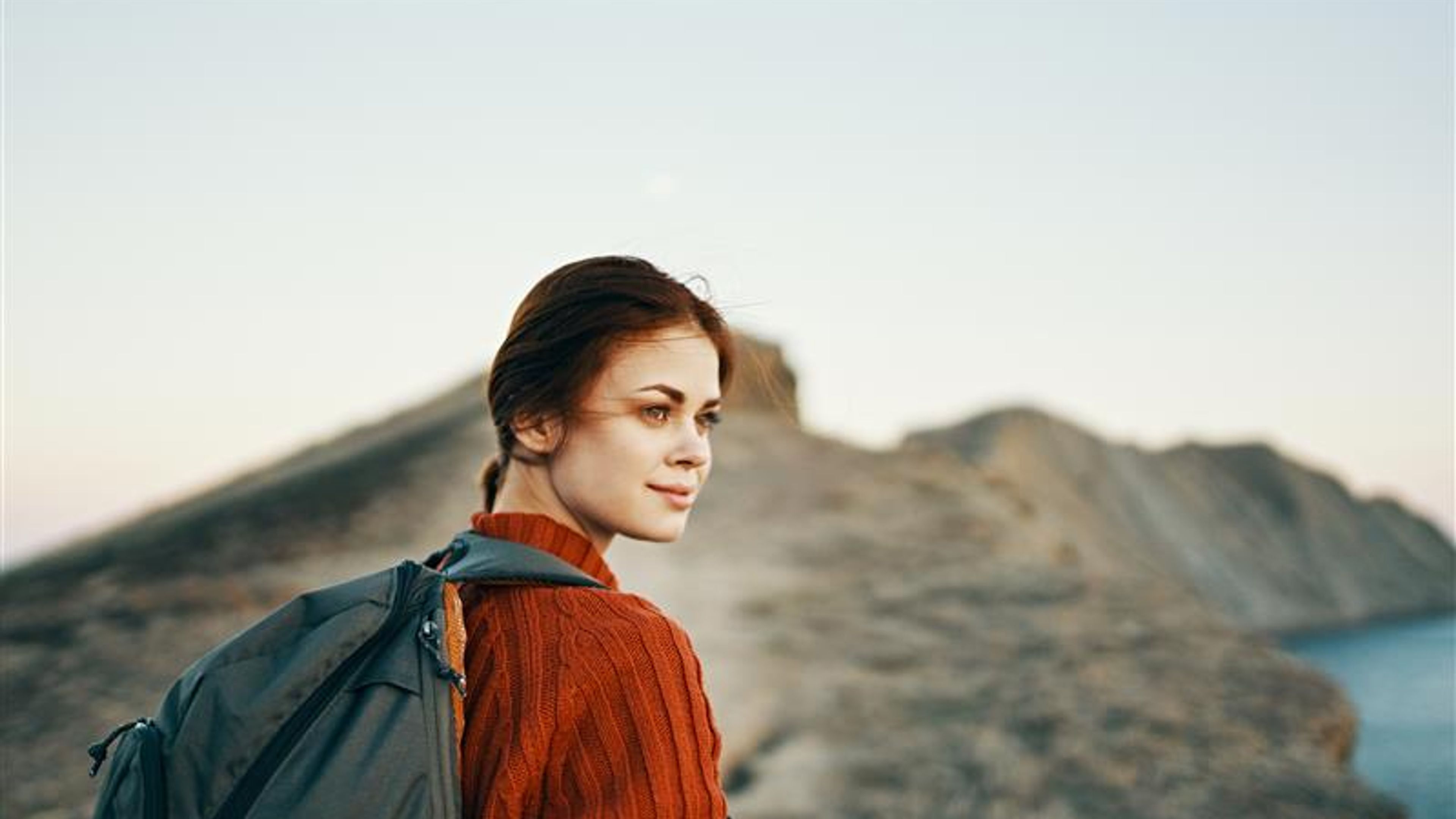 A woman on a solo trip. 