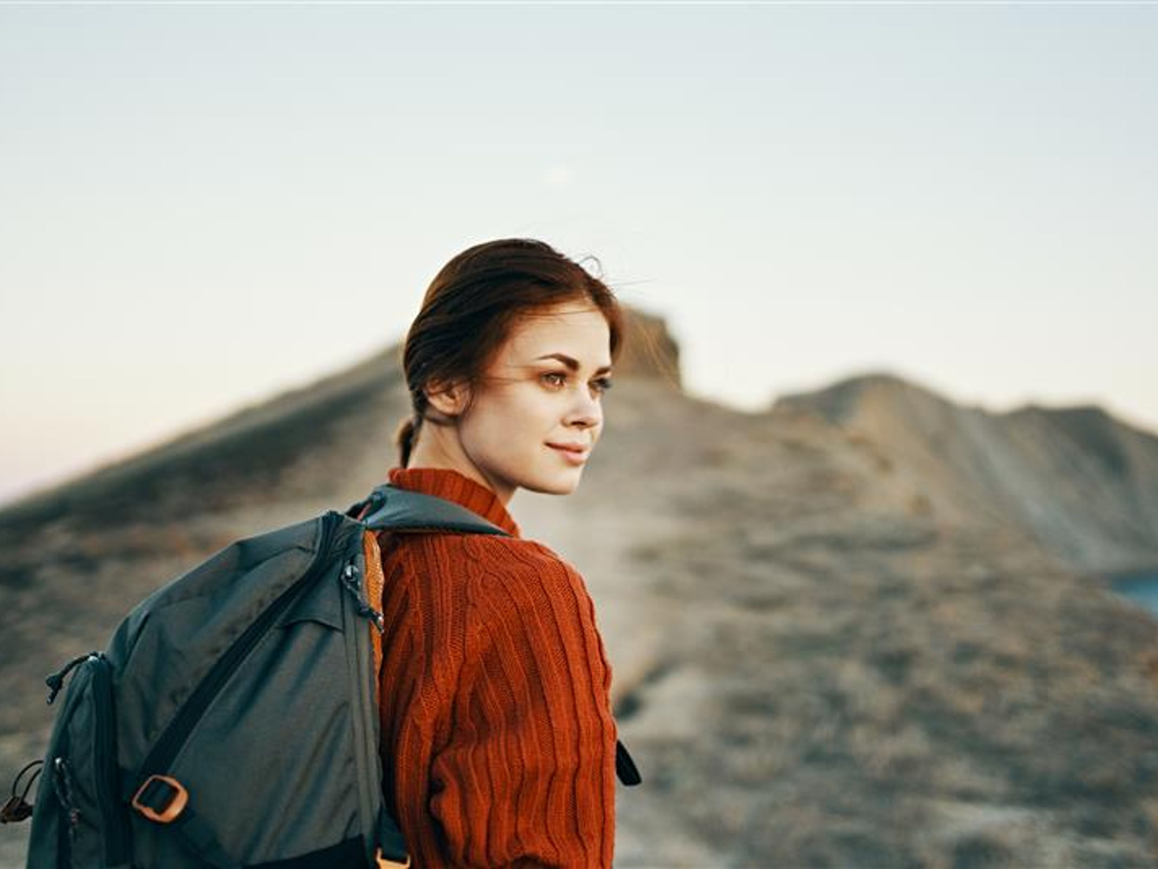 A woman on a solo trip. 