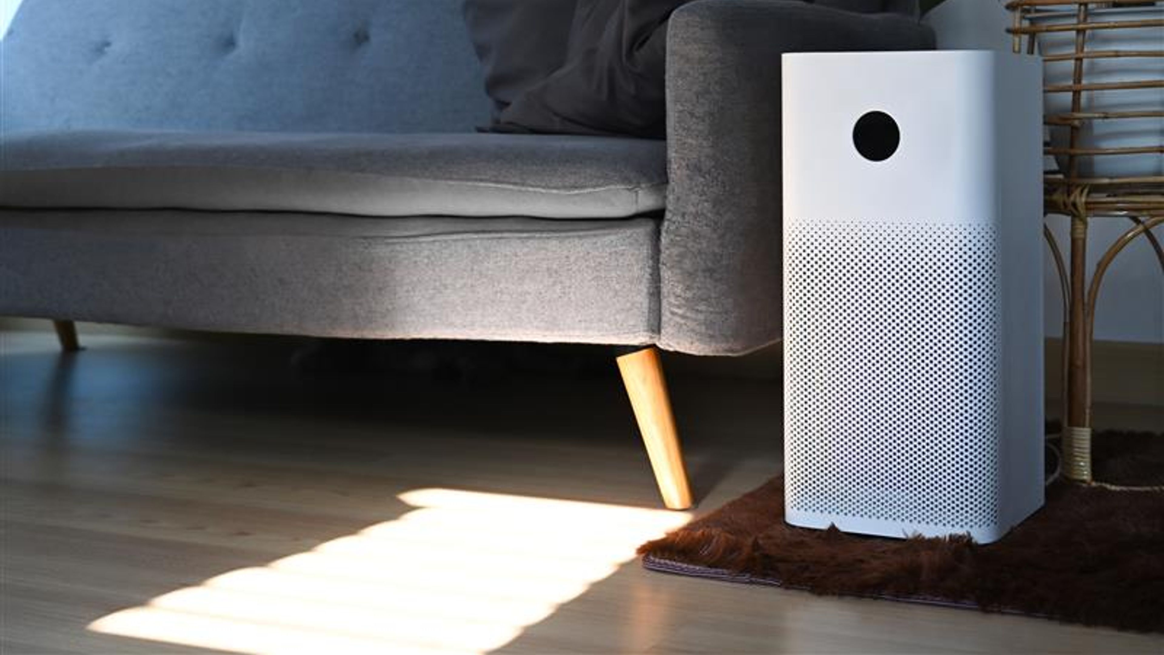 Air purifier on the floor