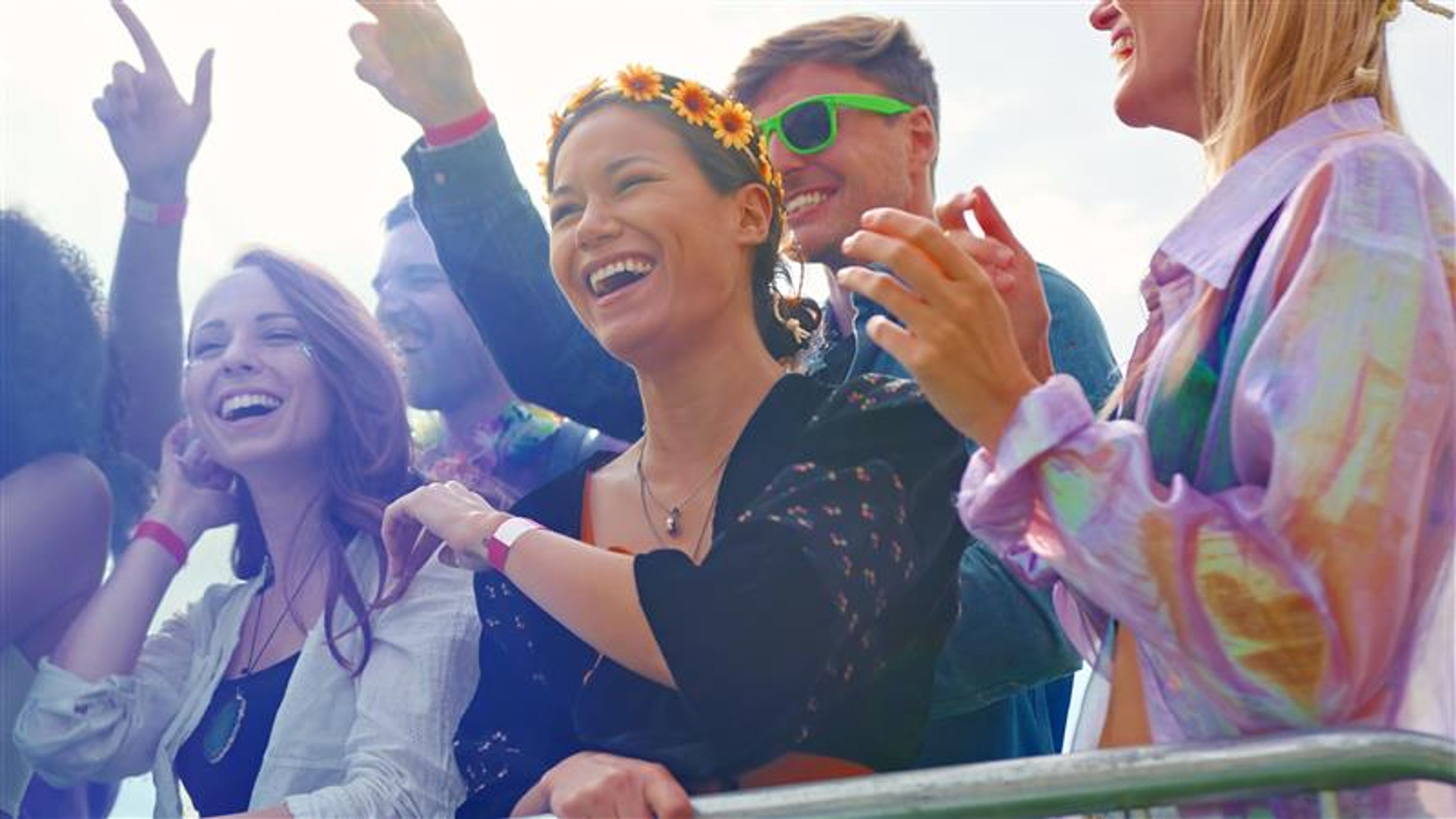 Friends enjoying an event