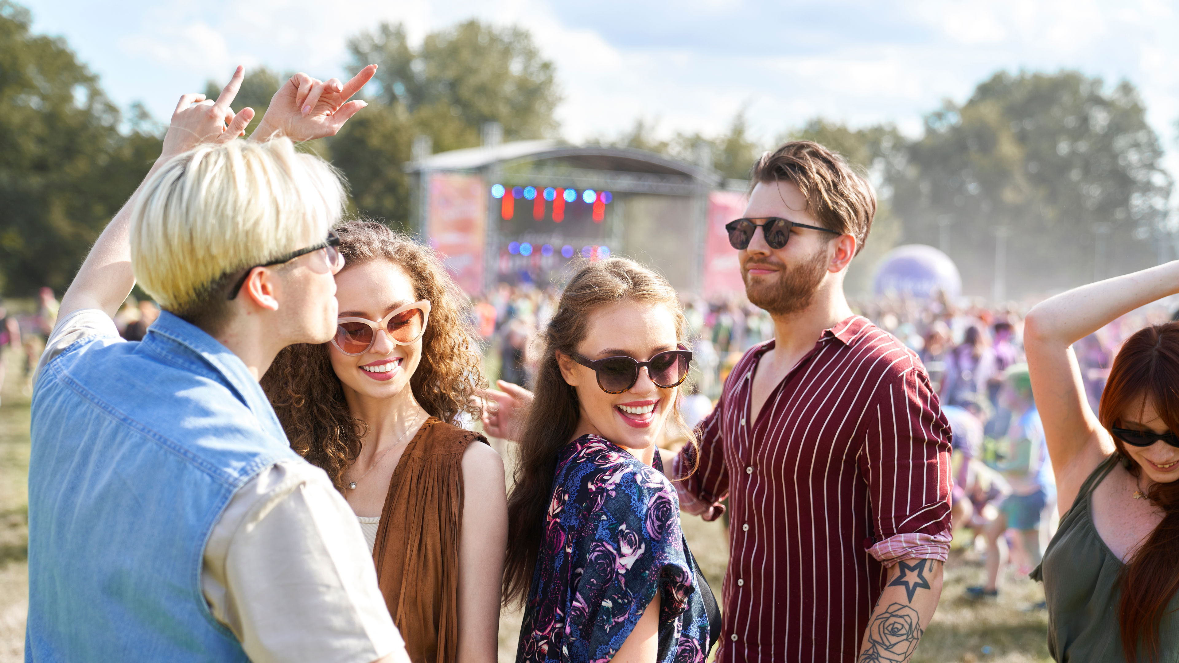 Friends enjoying the festival
