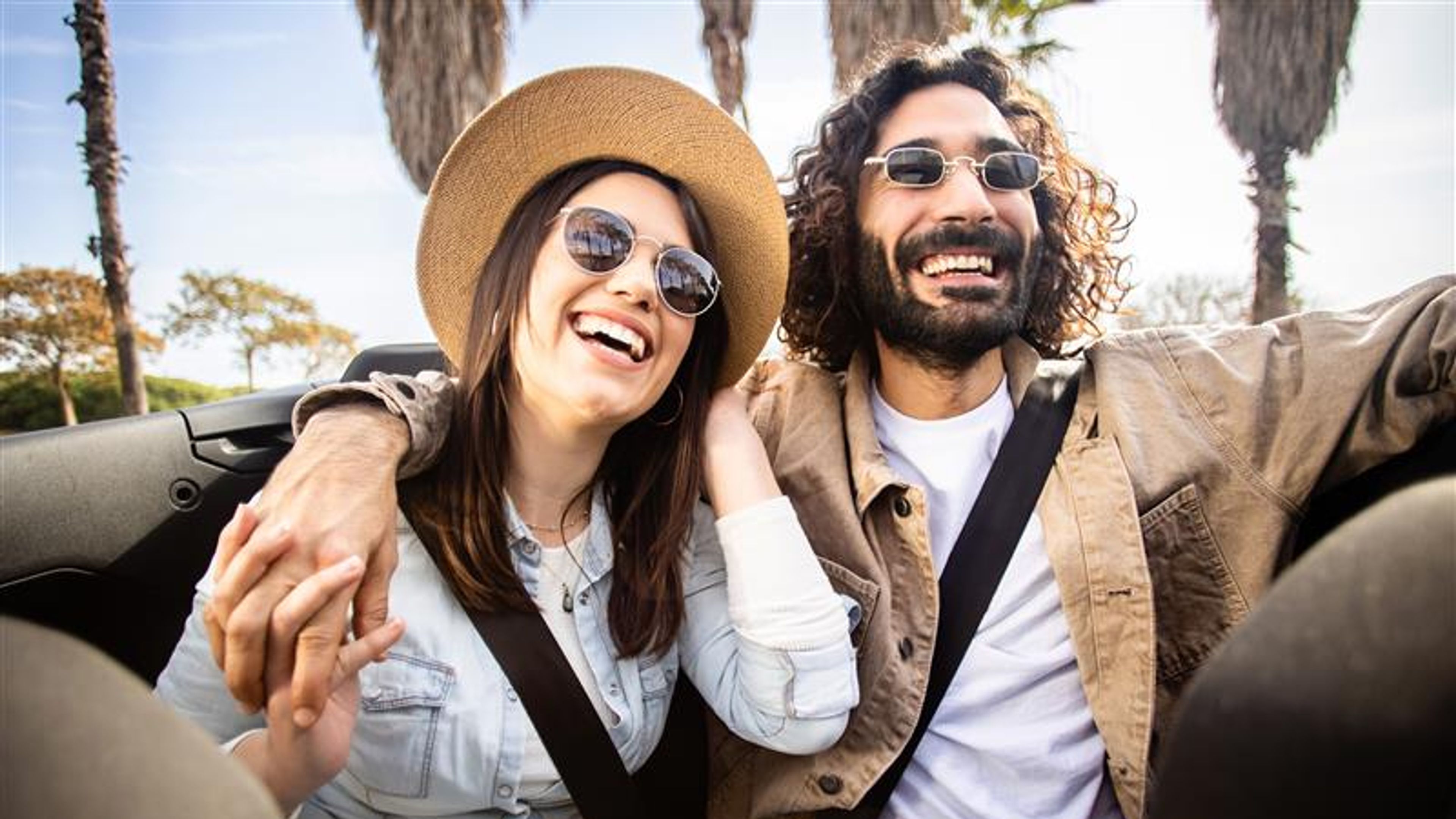 Happy Young couple travelling