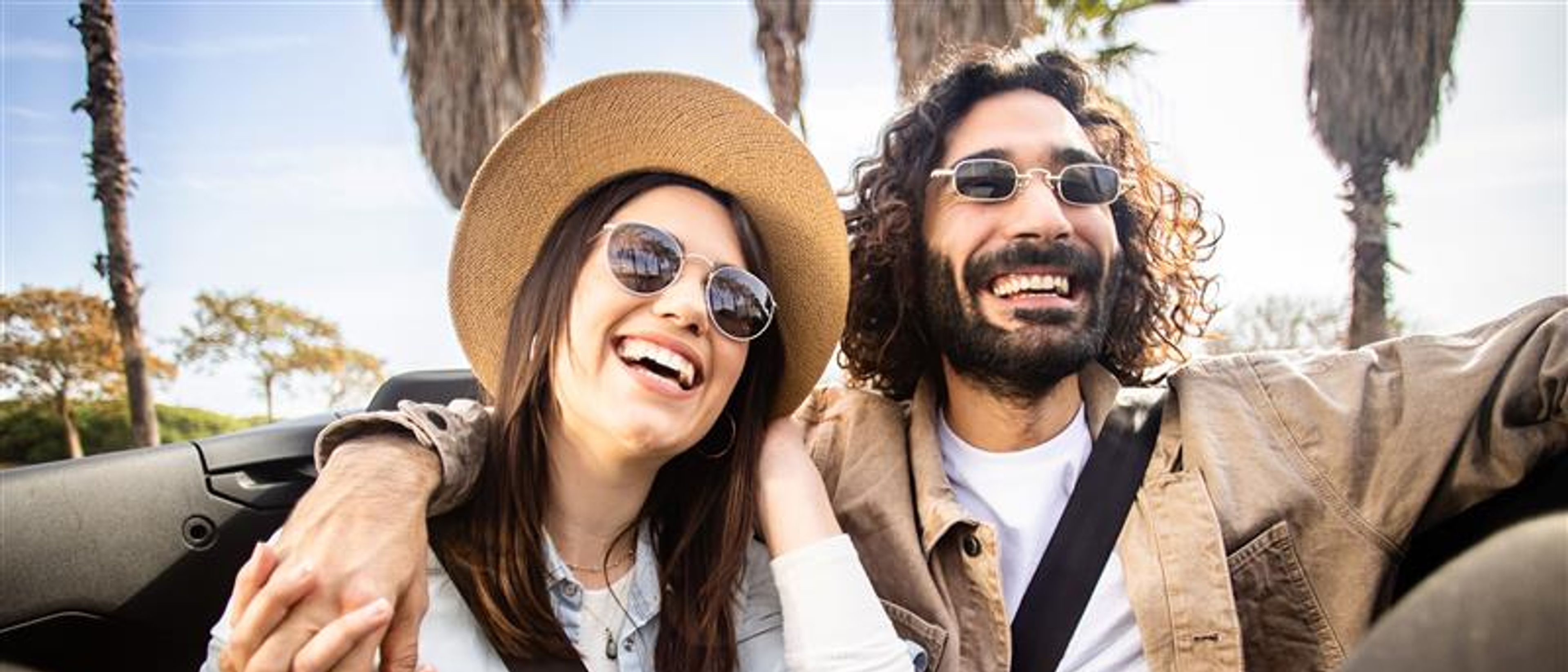 Happy Young couple travelling 