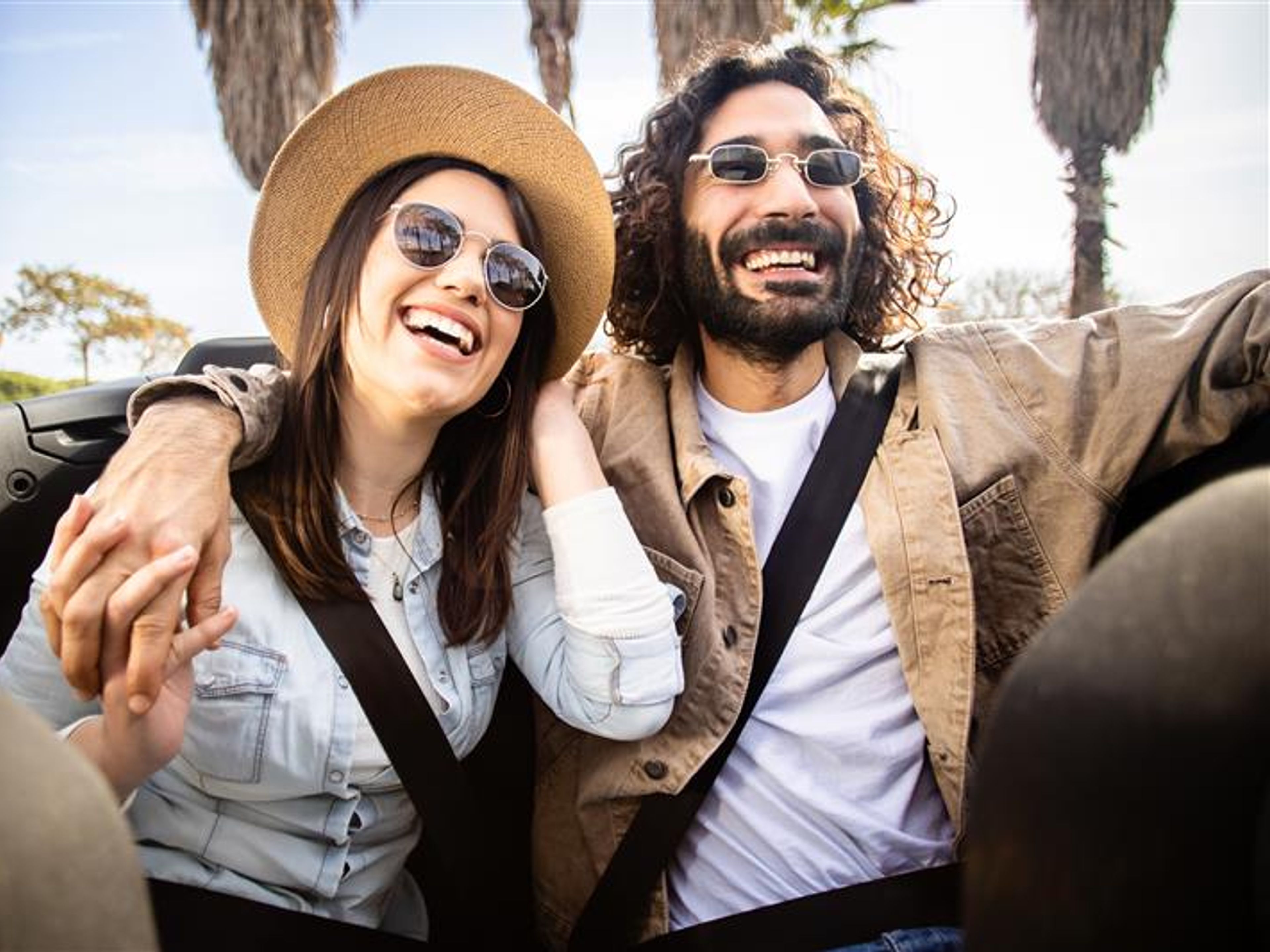 Happy Young couple travelling 