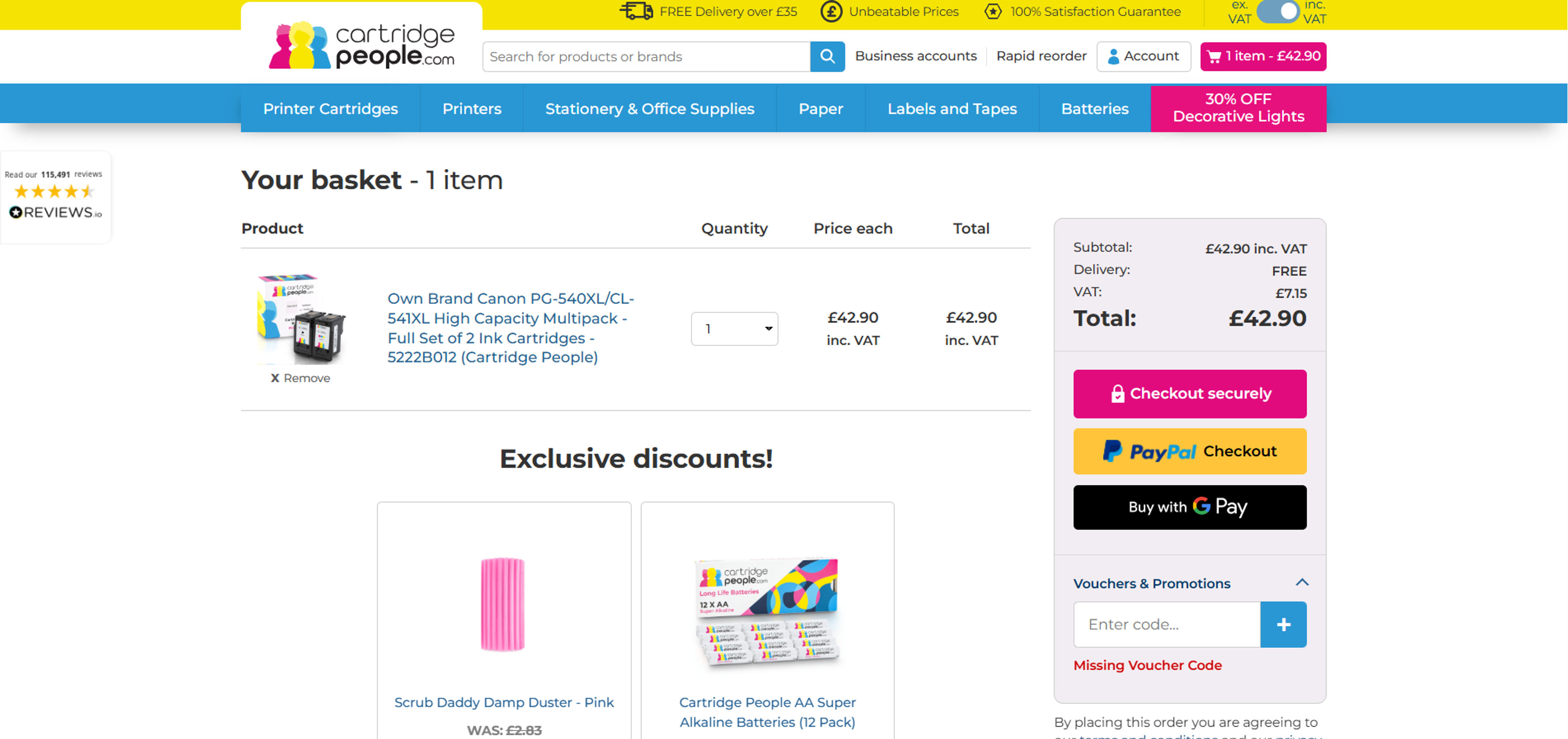 How to use coupon for Cartridge People