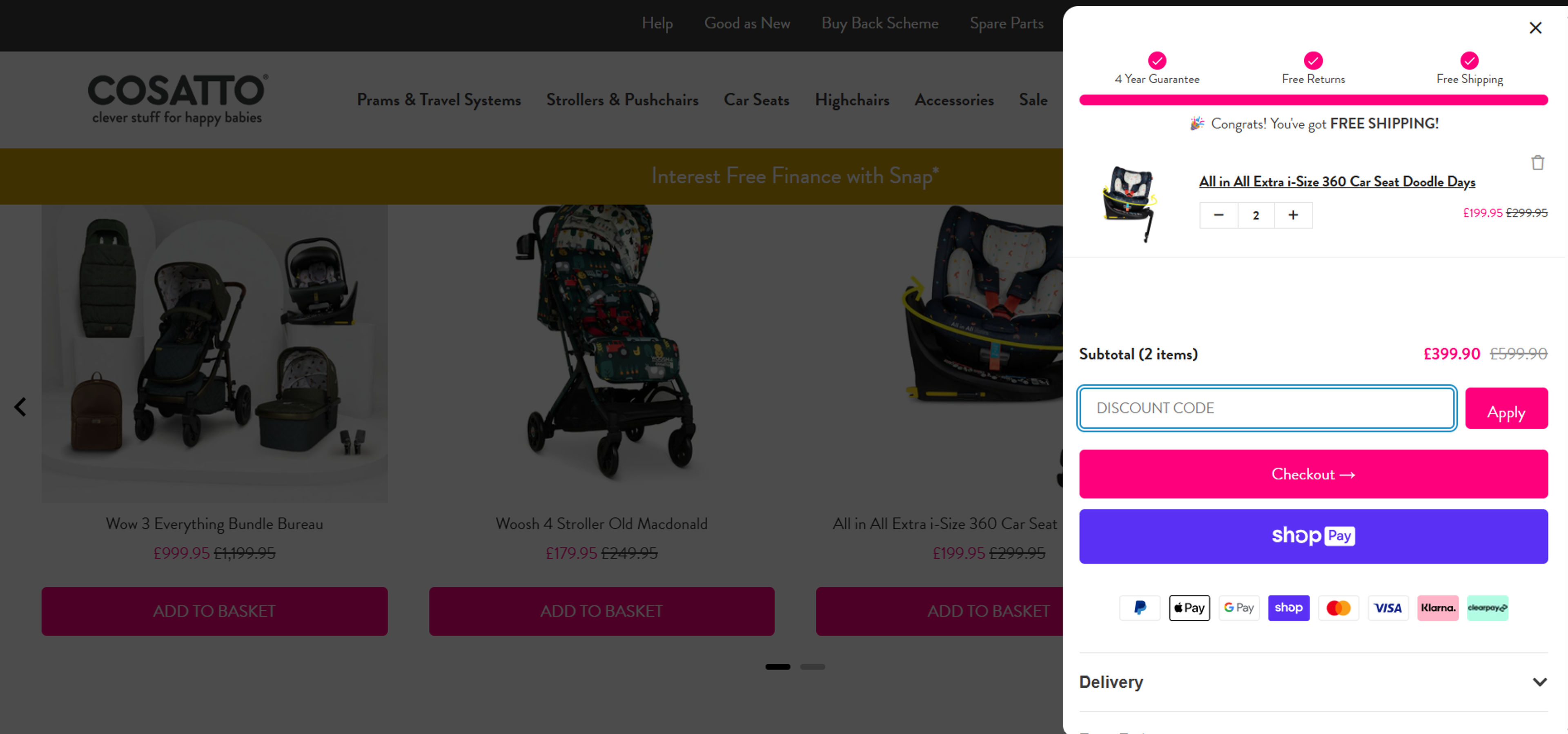 How to use coupon for Cosatto