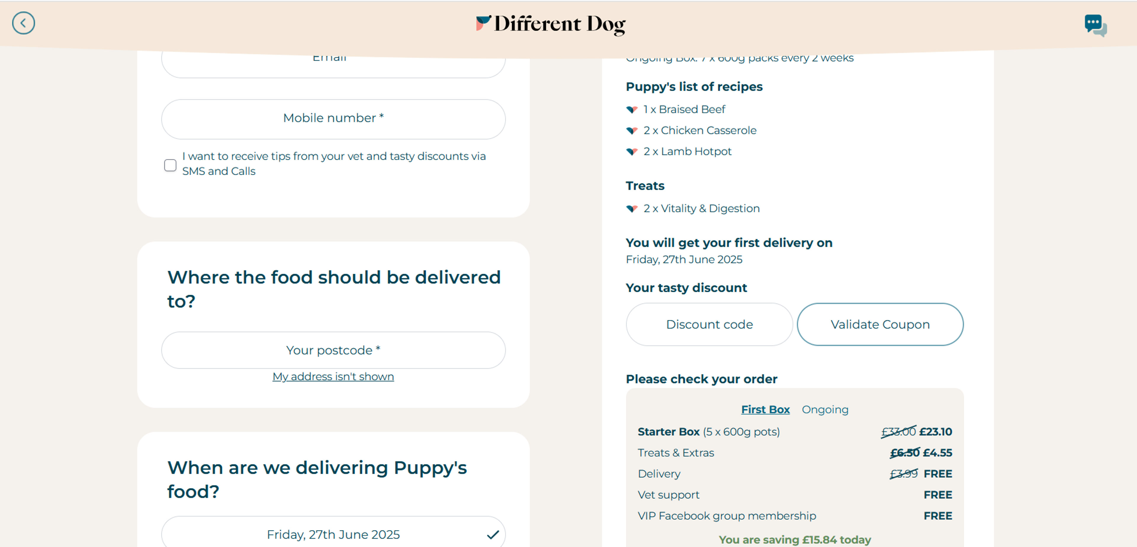 How to use coupon for Different Dog