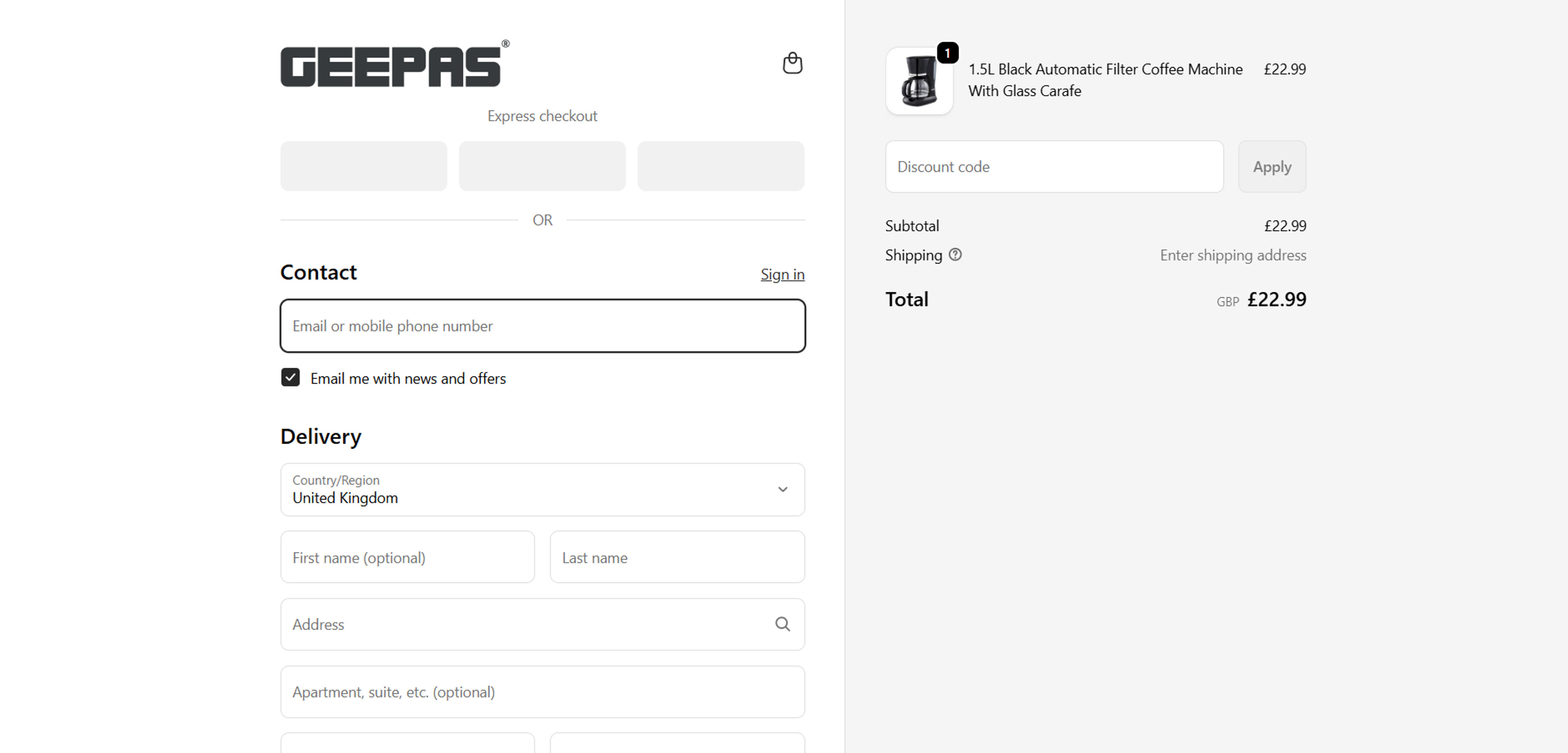 How to use coupon for  Geepas