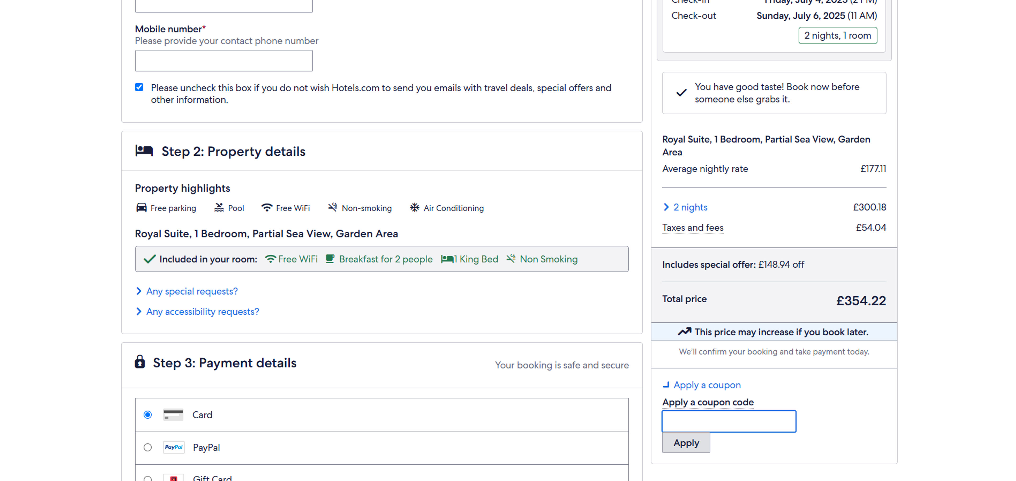 How to use coupon for Hotels.com