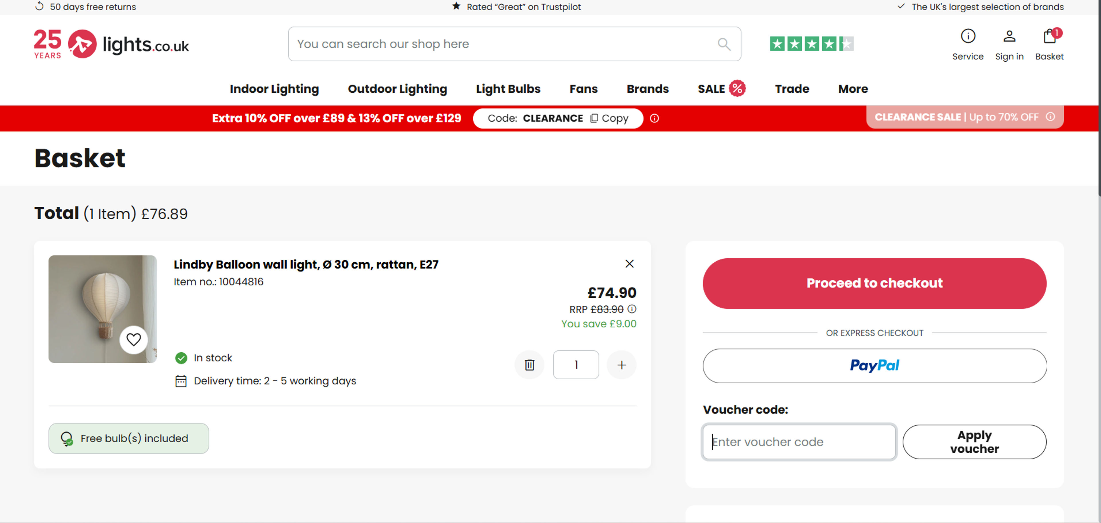How to use coupon for Lights.co.uk