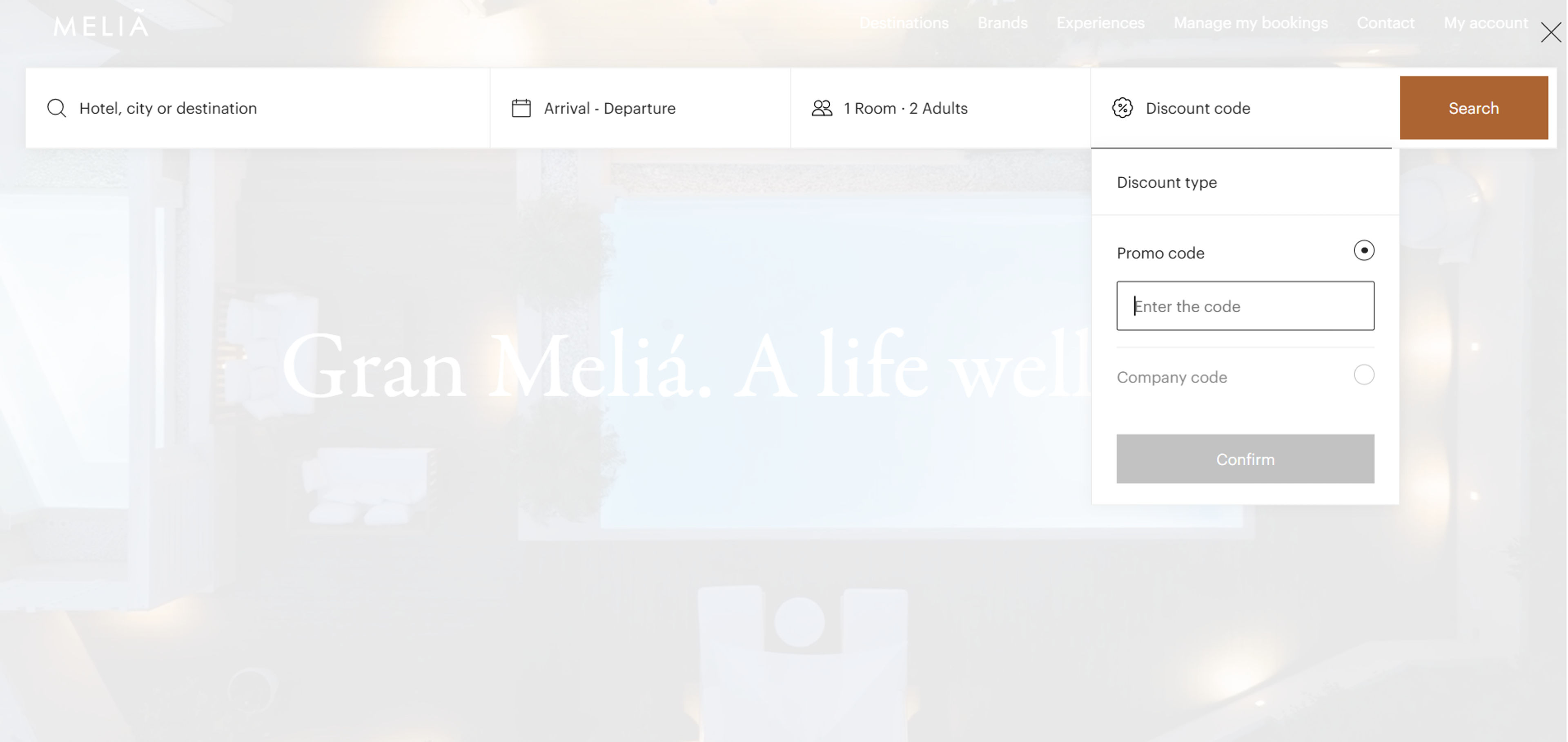 How to use coupon for Melia Hotels