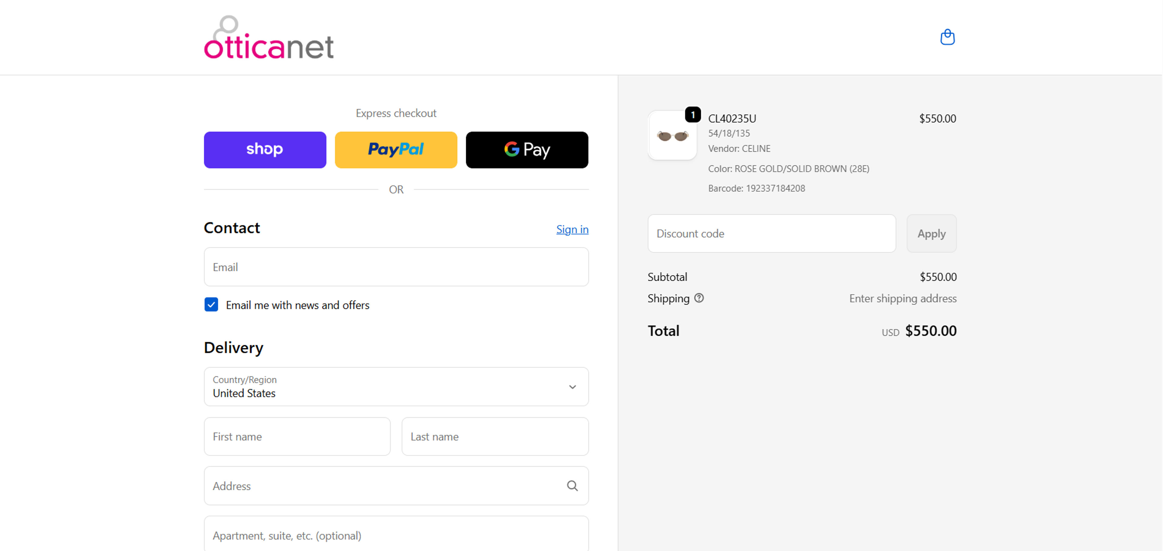 How to use coupon for Otticanet